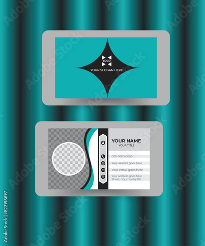 Unique and modern and futuristic business card design template. Formal business card design vector template.
