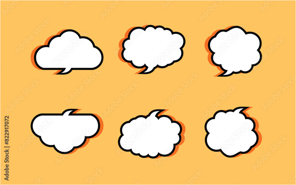 Fototapeta premium Speech bubble set of different style template design
