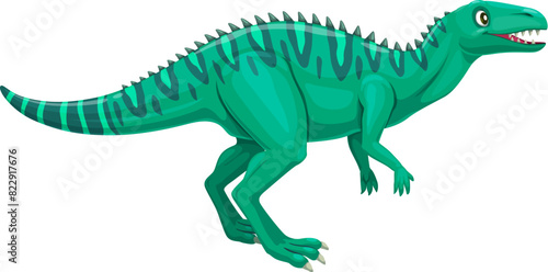 Cartoon Dubreuillosaurus dinosaur character for kids dino toy  vector Jurassic reptile. Funny green Dubreuillosaurus dino with cute face for children prehistoric education or dinosaurs archeology game