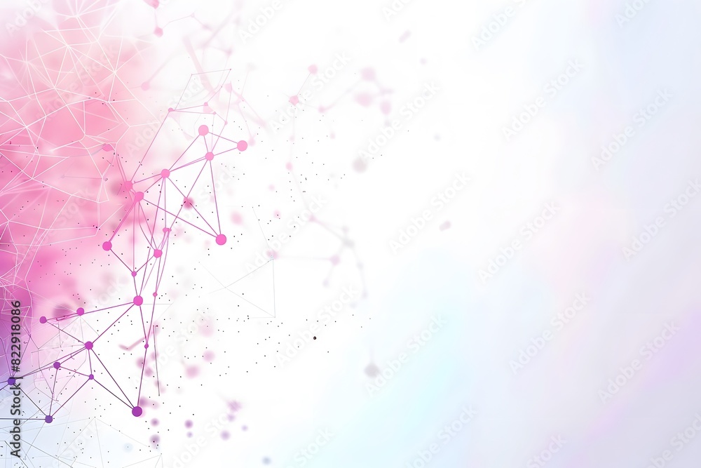 Abstract Vector Network with Dots in Pink, Purple, Blue on White Abstract Vector Network with Dots in Pink, Purple, Blue on White