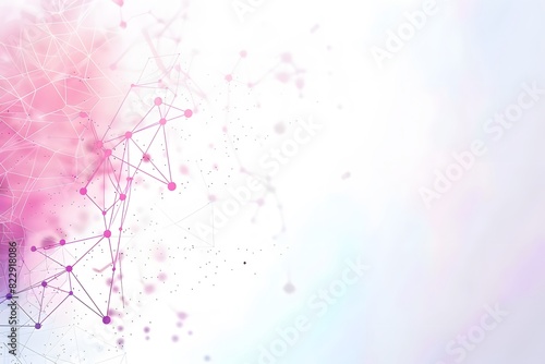 Abstract Vector Network with Dots in Pink, Purple, Blue on White