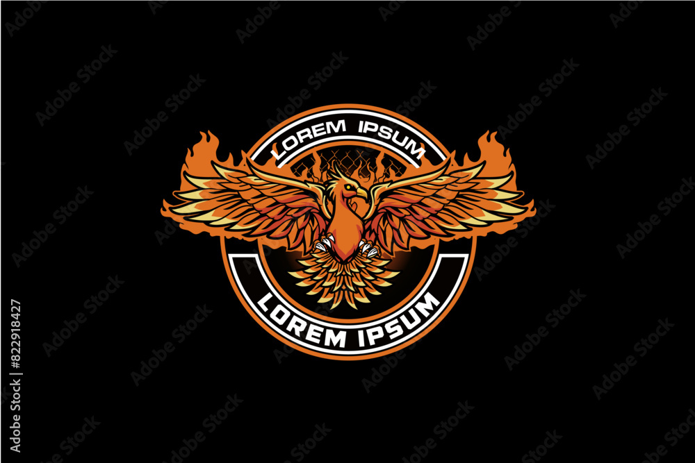 Obraz premium Phoenix mascot logo badge vector image template