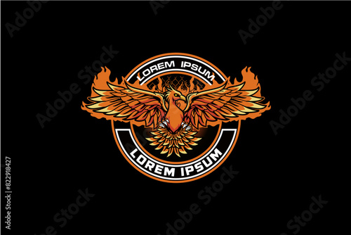Phoenix mascot logo badge vector image template