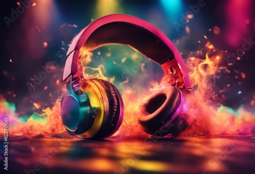 splash smoke stereo ready sound vibrant flow loud colorful exploding light festive adphones pulse party beats effects music beats effects music photo