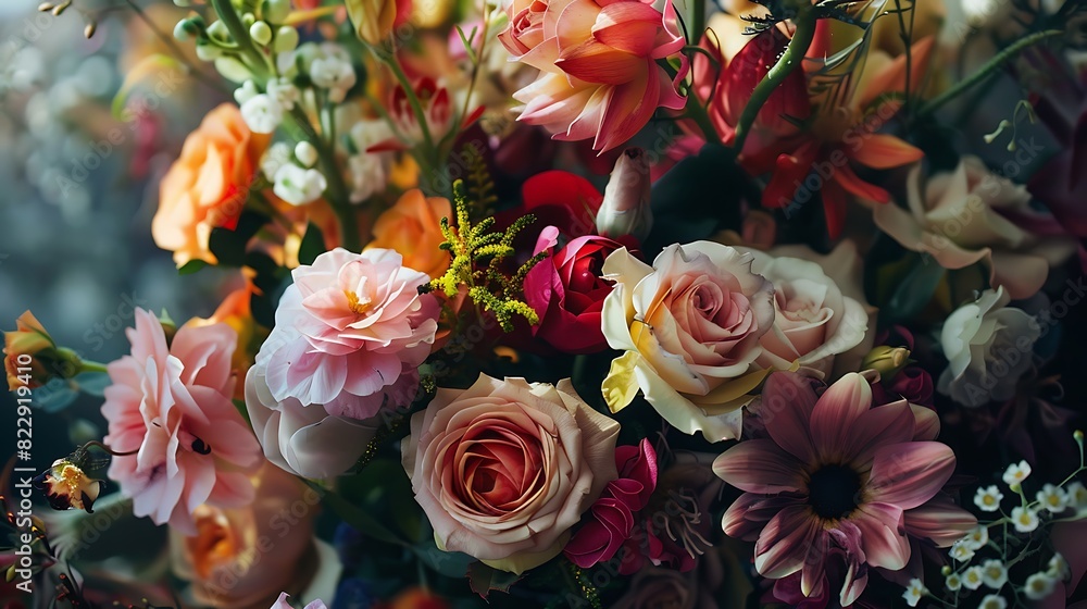 A flower bouquet with a lot of different flowers A flower bouquet with a lot of different flowers