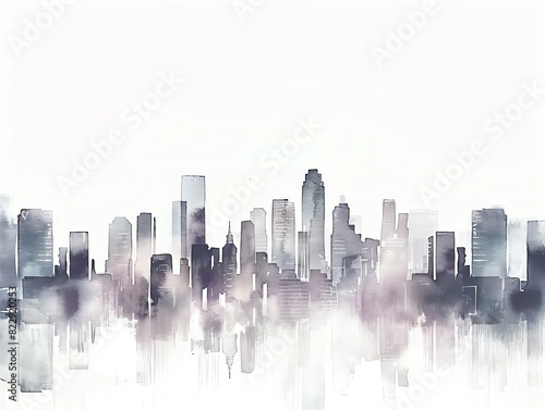 A beautiful watercolor painting of a cityscape