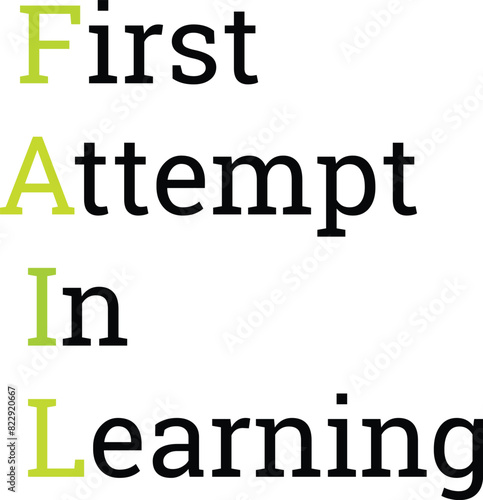 Failure motivational quote typography, first attempt in learning