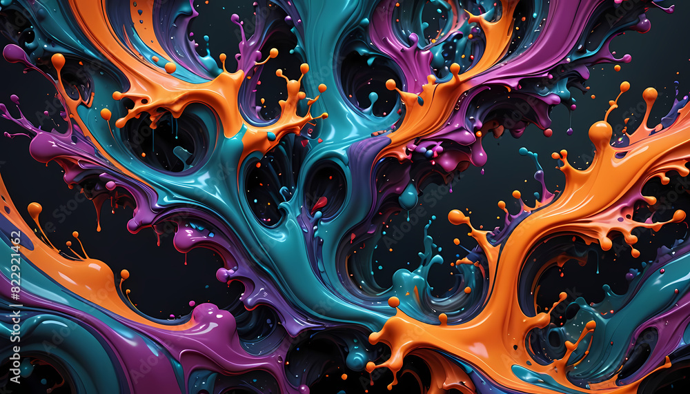 Abstract Illustration Background with Colorful Dynamic Fluid Theme Abstract Illustration Background with Colorful Dynamic Fluid Theme