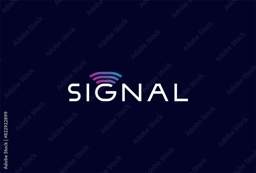 Signal Logo, letter G with signal icon combination  in text signal typography logo, vector illustration