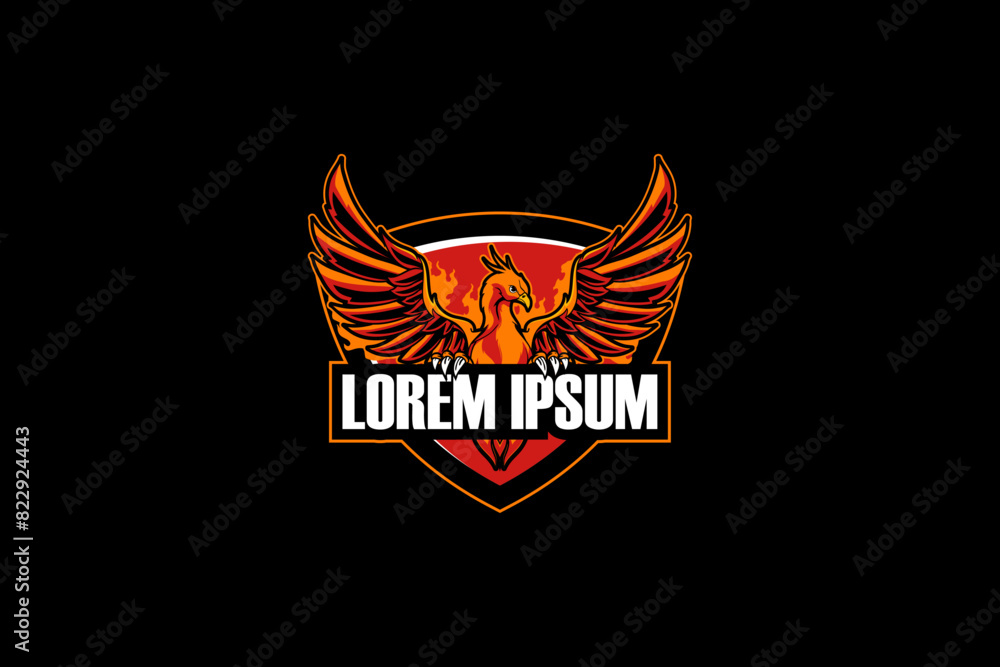 Obraz premium Phoenix logo badge vector image template