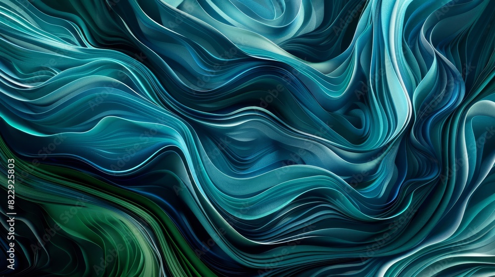 Elegant background with flowing lines in shades of blue and green Elegant background with flowing lines in shades of blue and green