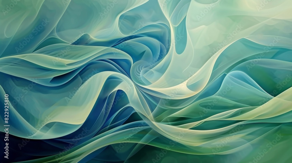 Fototapeta premium Elegant background with flowing lines in shades of blue and green