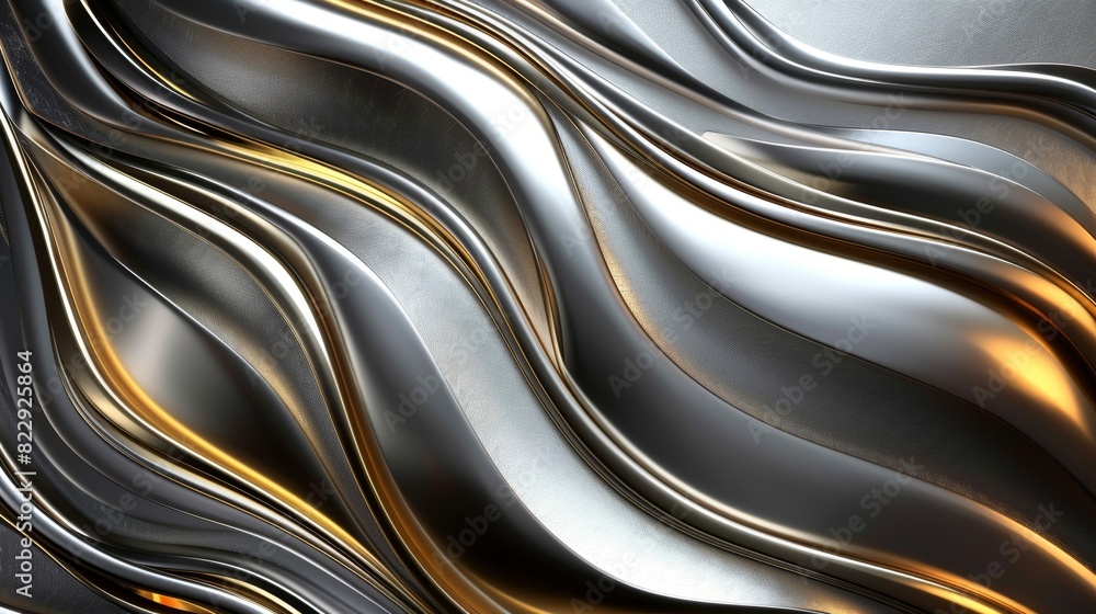 Elegant background with metallic lines in gold and silver Elegant background with metallic lines in gold and silver