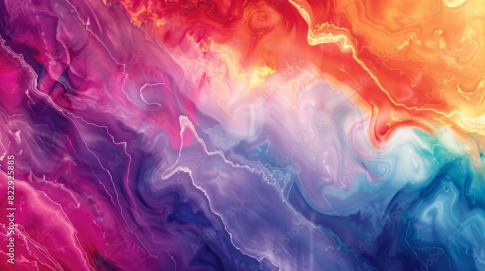 Fototapeta premium Elegant rainbow pattern background with bold, striking colors arranged in a fluid, abstract style, creating a dynamic and inspiring visual.