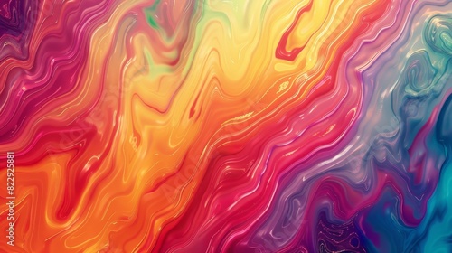 Elegant rainbow pattern background with bold, striking colors arranged in a fluid, abstract style, creating a dynamic and inspiring visual. photo