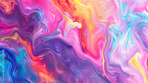 Elegant rainbow pattern background with bold, striking colors arranged in a fluid, abstract style, creating a dynamic and inspiring visual. © panu101