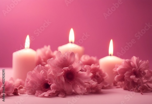 pink flowers aroma candles