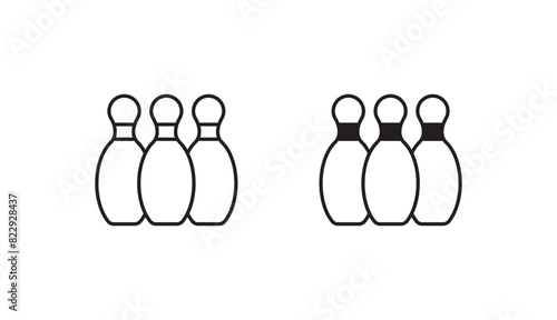 Bowling icon design with white background stock illustration