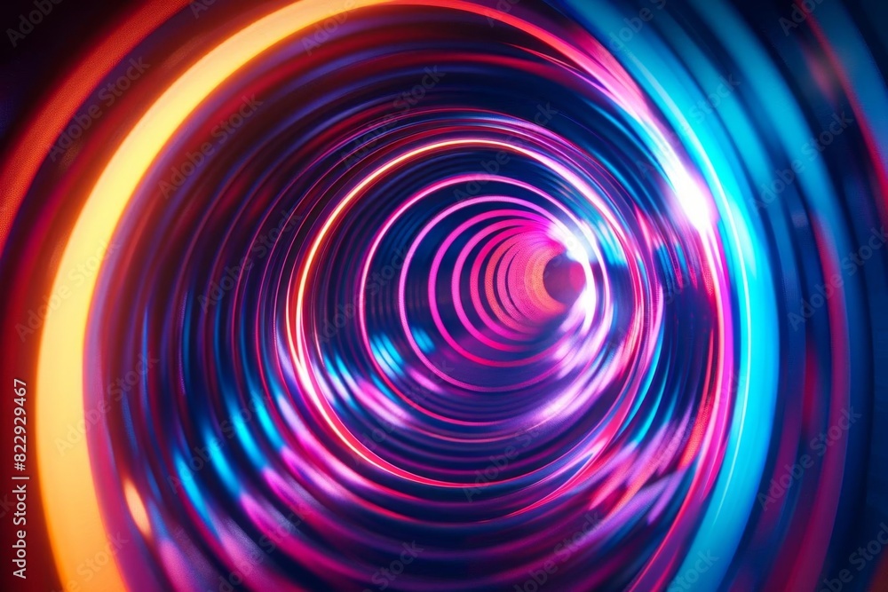 An abstract image of a glowing blue and purple vortex. The vortex is surrounded by a dark background.