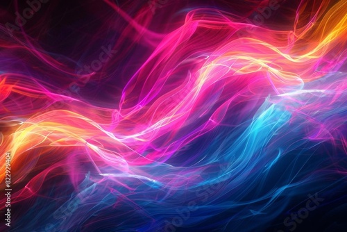 An ethereal dreamscape of vibrant colors and flowing light