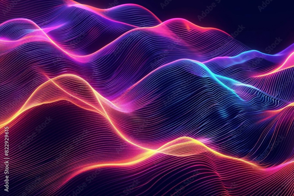 Create a seamless looping animation of a glowing neon landscape with vibrant colors and a flowing, organic feel Create a seamless looping animation of a glowing neon landscape with vibrant colors and a flowing, organic feel