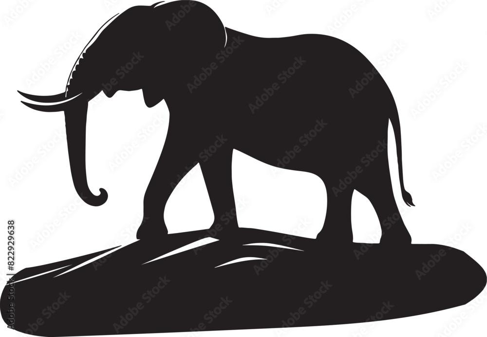 Fototapeta premium Elephant Black Silhouette 