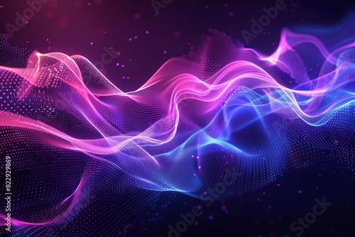 Create a seamless looping animation of a glowing blue and purple plasma wave photo