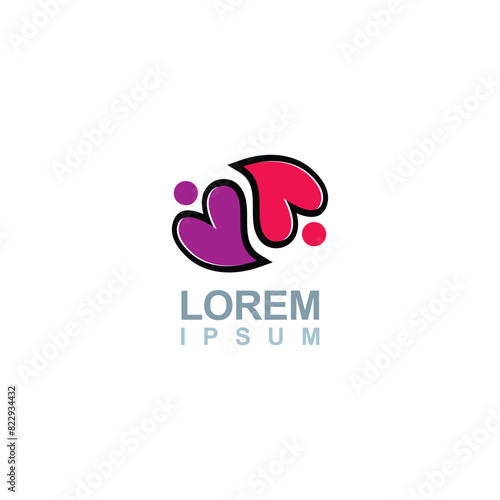 Love couple heart logo