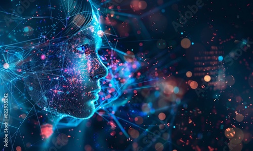 Futuristic AI and Machine Learning Concept