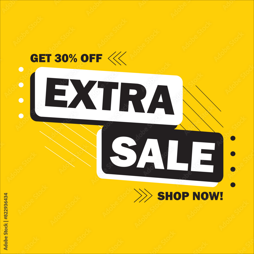 Extra Sale Store Banner Vector Element Extra Sale Store Banner Vector Element