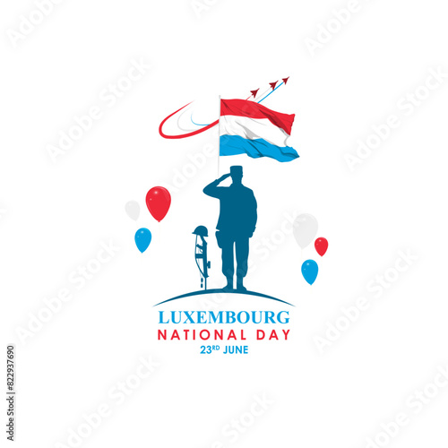 Vector illustration of Luxembourgish National Day 23 June social media feed template