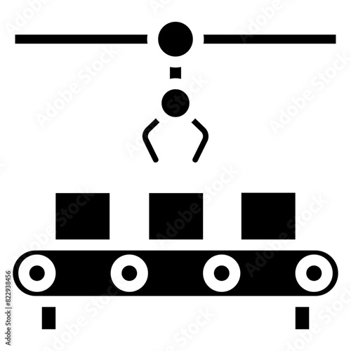 Foto Assembly Line glyph icon, related to industrial theme