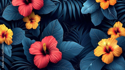 Wallpaper Mural Serene Summer Blooms: Minimalistic Floral Delight Torontodigital.ca