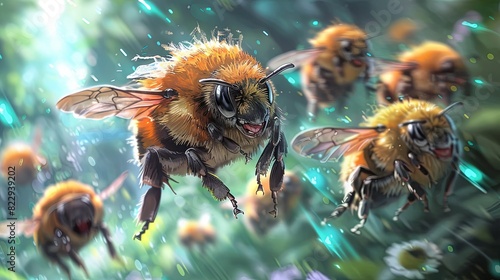 Fat, cheerful bumblebees bee