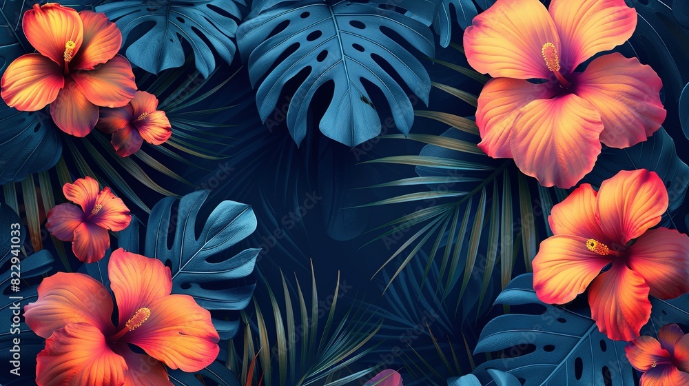 Tropical Zen: Simplistic Seamless Floral Pattern Tropical Zen: Simplistic Seamless Floral Pattern