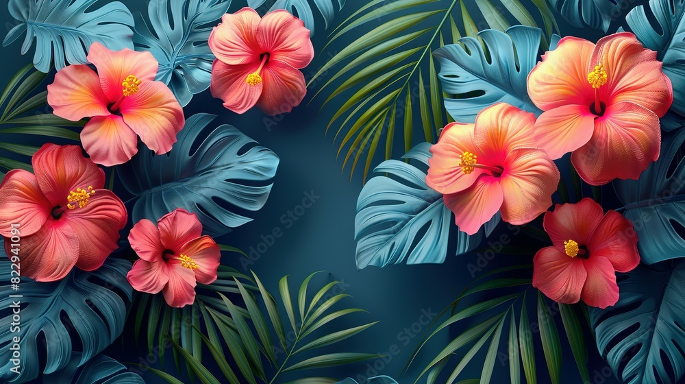 Tropical Zen: Simplistic Seamless Floral Pattern Tropical Zen: Simplistic Seamless Floral Pattern