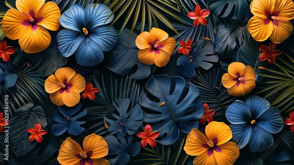 Tropical Zen: Simplistic Seamless Floral Pattern Tropical Zen: Simplistic Seamless Floral Pattern