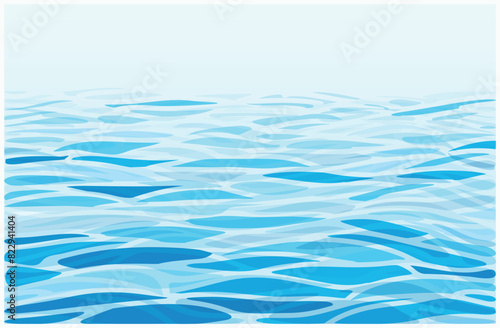 blue ocean wave. sea water, tropical summer background, minimal flat vector art . abstract illustration