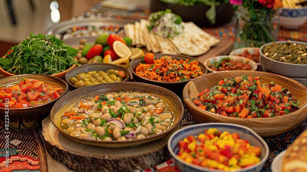 Fototapeta premium Cold mezzeh is a delicious Arabic 