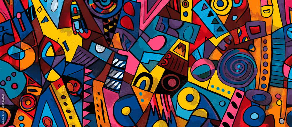 Obraz premium colorful abstract geometric texture banner background