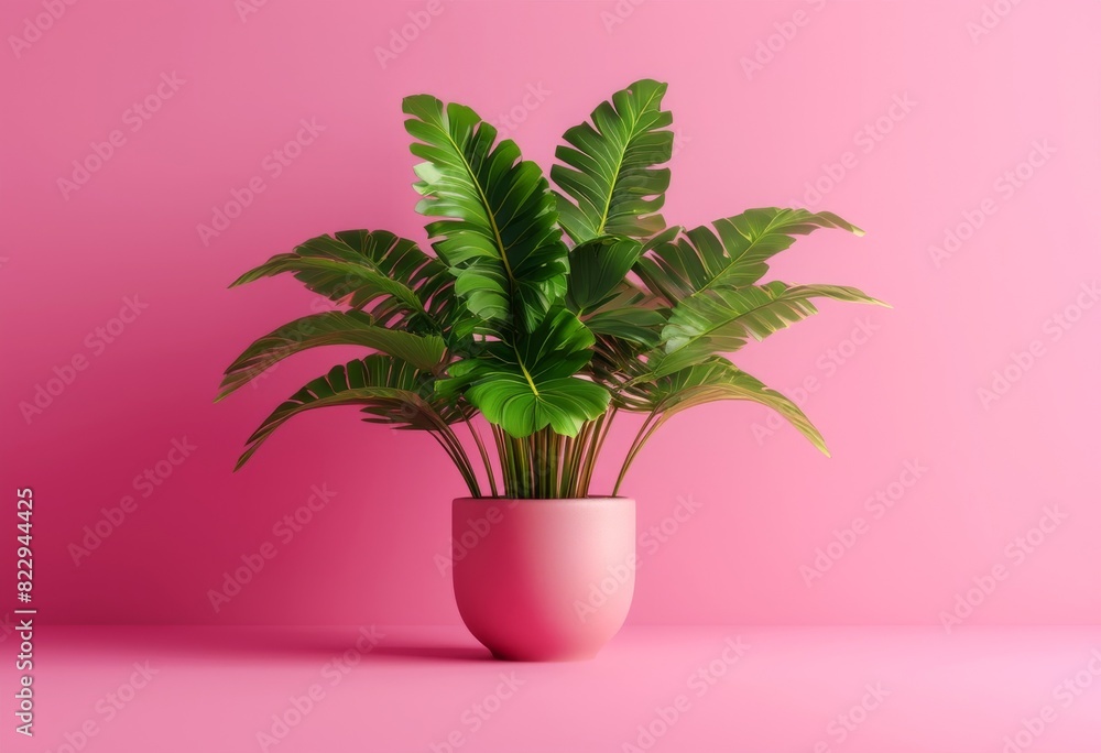 monstera copy leaves 3d minimal space tropical rendering plant houseplant background pot composition pink monstera copy leaves 3d minimal space tropical rendering plant houseplant background pot composition pink