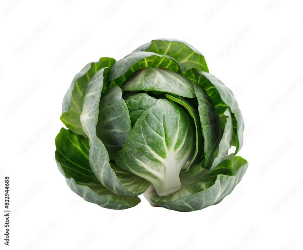 Compact Brussels Sprout isolated on transparent background Ai generative. Compact Brussels Sprout isolated on transparent background Ai generative.