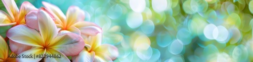 Beautiful Frangipani Flowers with Blurred Background