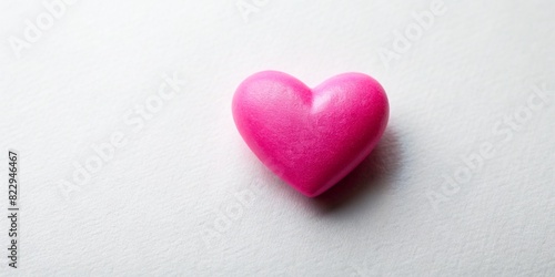 pink volumetric smooth, plastic, heart on a white background, Valentine's Day, March 8, banner, postcard, birthday