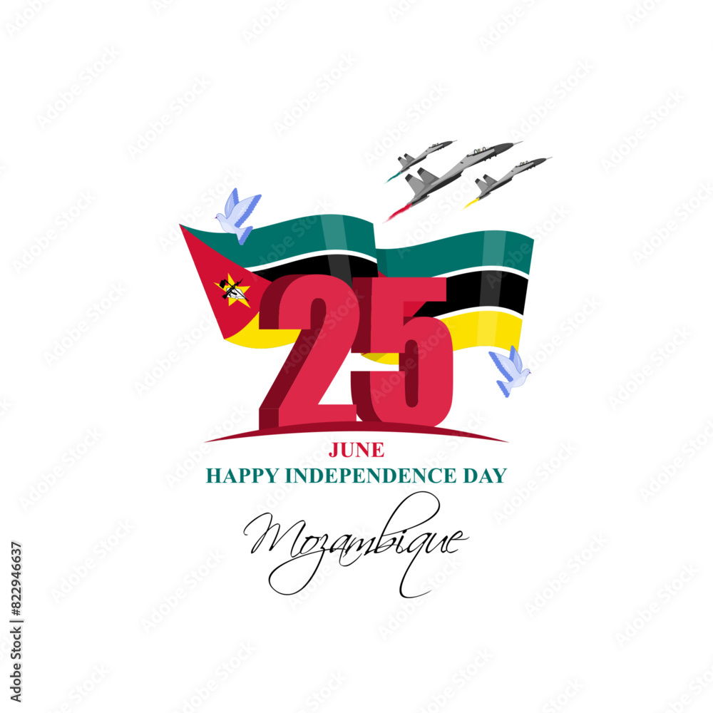 Vector illustration of Mozambique Independence Day 25 June social media feed template Vector illustration of Mozambique Independence Day 25 June social media feed template