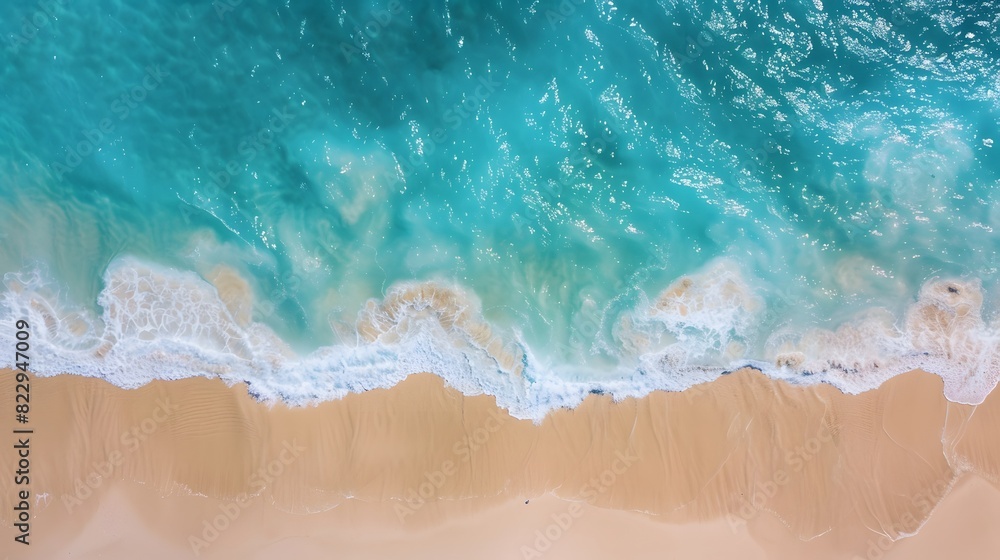 Aerial View of Sandy Beach with Turquoise Water Aerial View of Sandy Beach with Turquoise Water