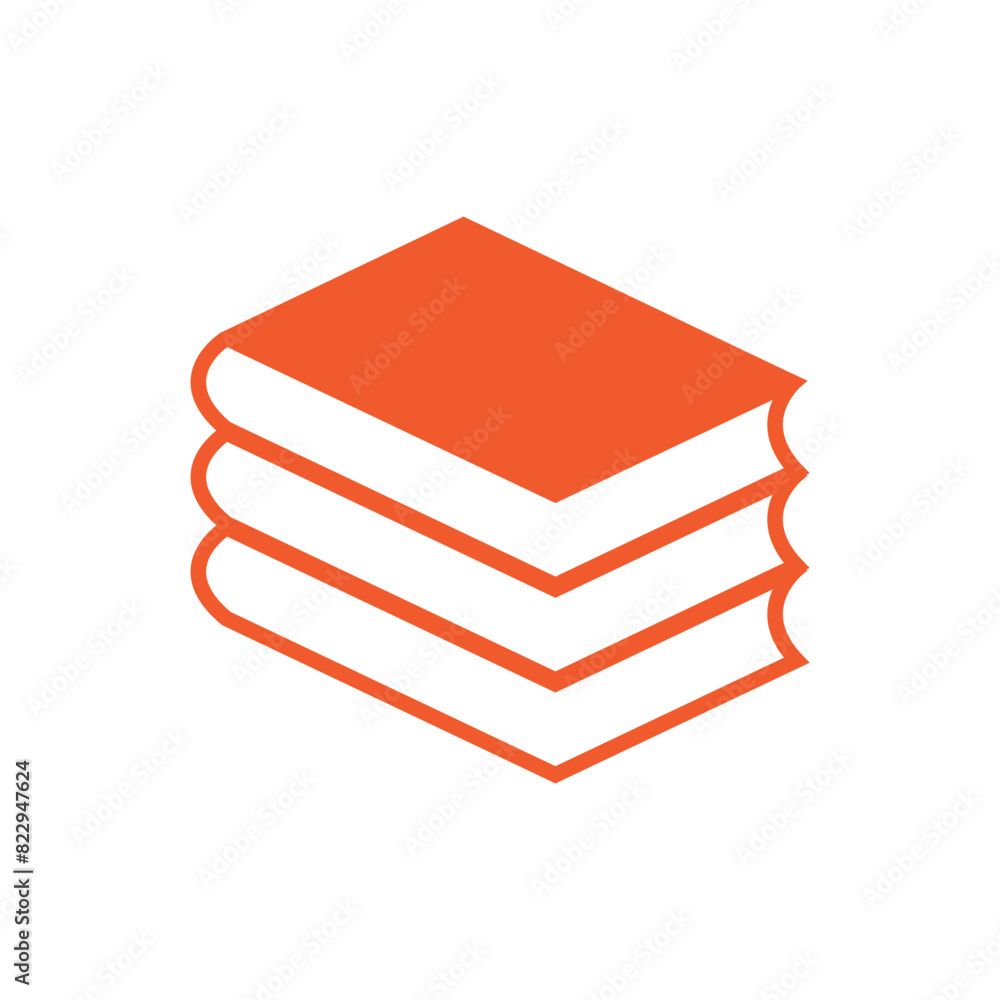 Book icon flat vector illustration. Book icon flat vector illustration.