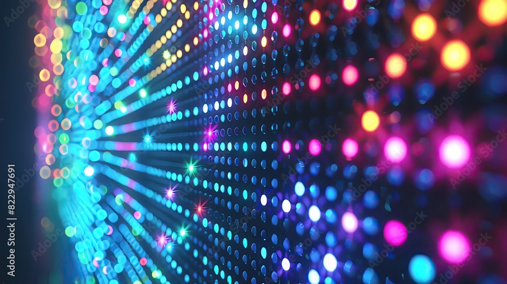 Neon-dotted backdrop with varying dot sizes and colors, creating a lively and energetic visual Neon-dotted backdrop with varying dot sizes and colors, creating a lively and energetic visual
