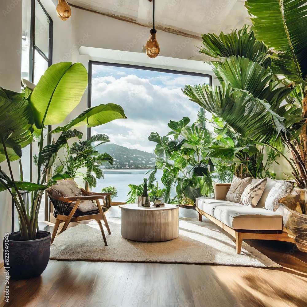 Fototapeta premium modern living room with plant