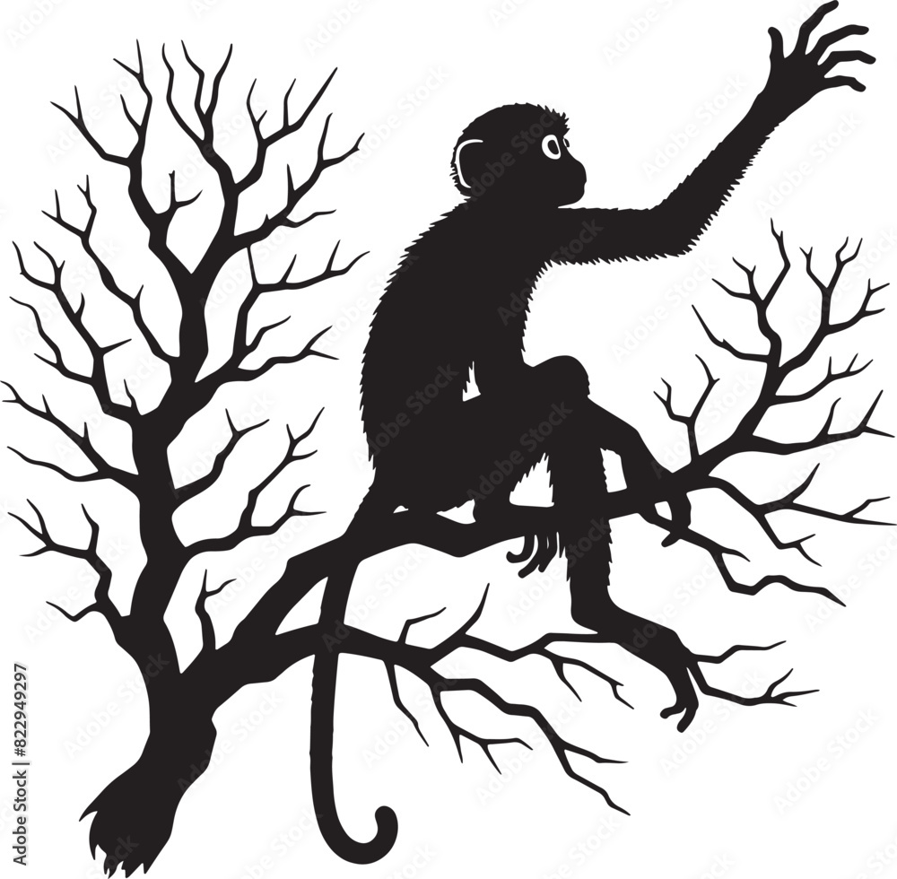 Monkey silhouette Monkey silhouette